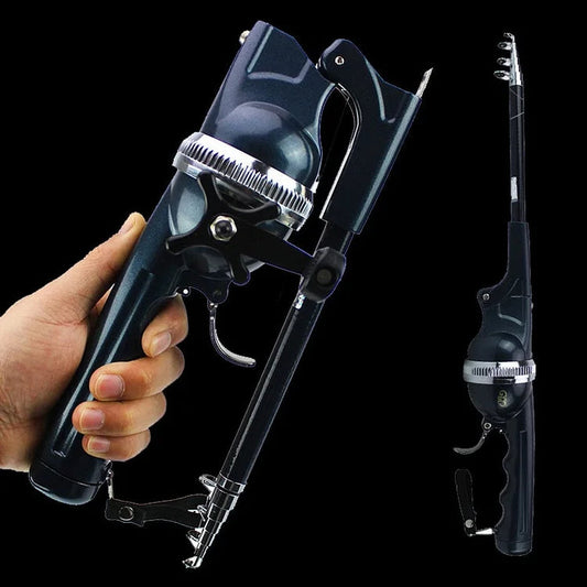 Folding Foldable Fishing Rod Pole Reel Telescopic Collapsible Portable Compact